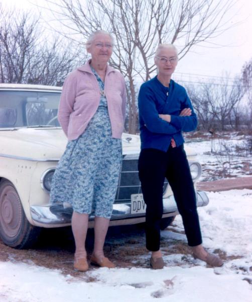 Grossmama and Gertie, Abilene, January 1966